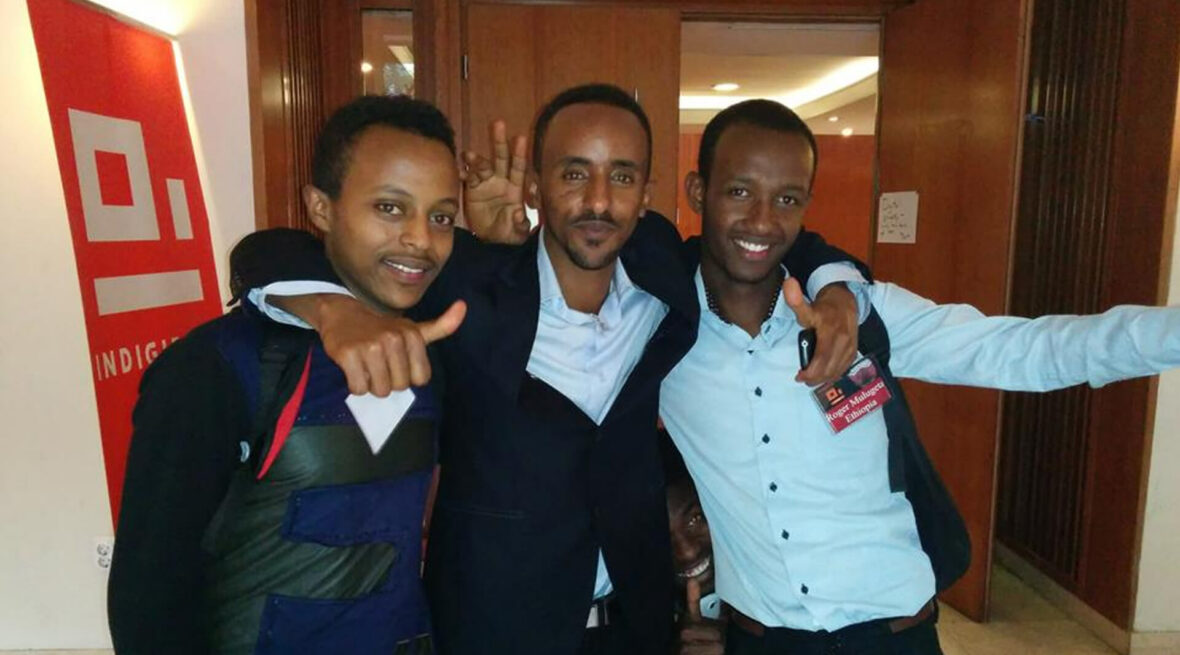 Robel Tessema with friends