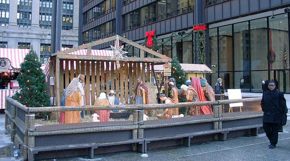Christmas nativity scene in Chicago